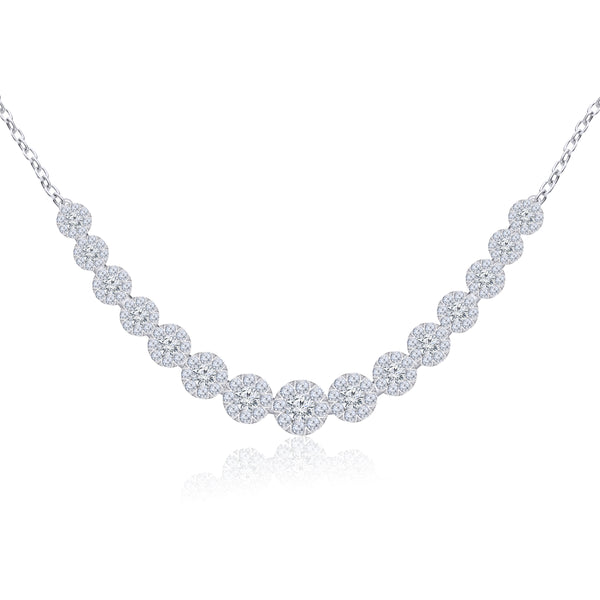 14K White Gold Diamond Graduated Necklace (2.00CT TW)