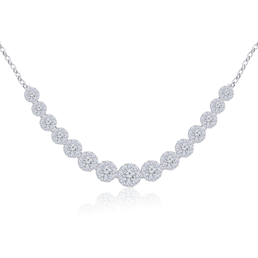 14K White Gold Diamond Graduated Necklace (2.00CT TW)