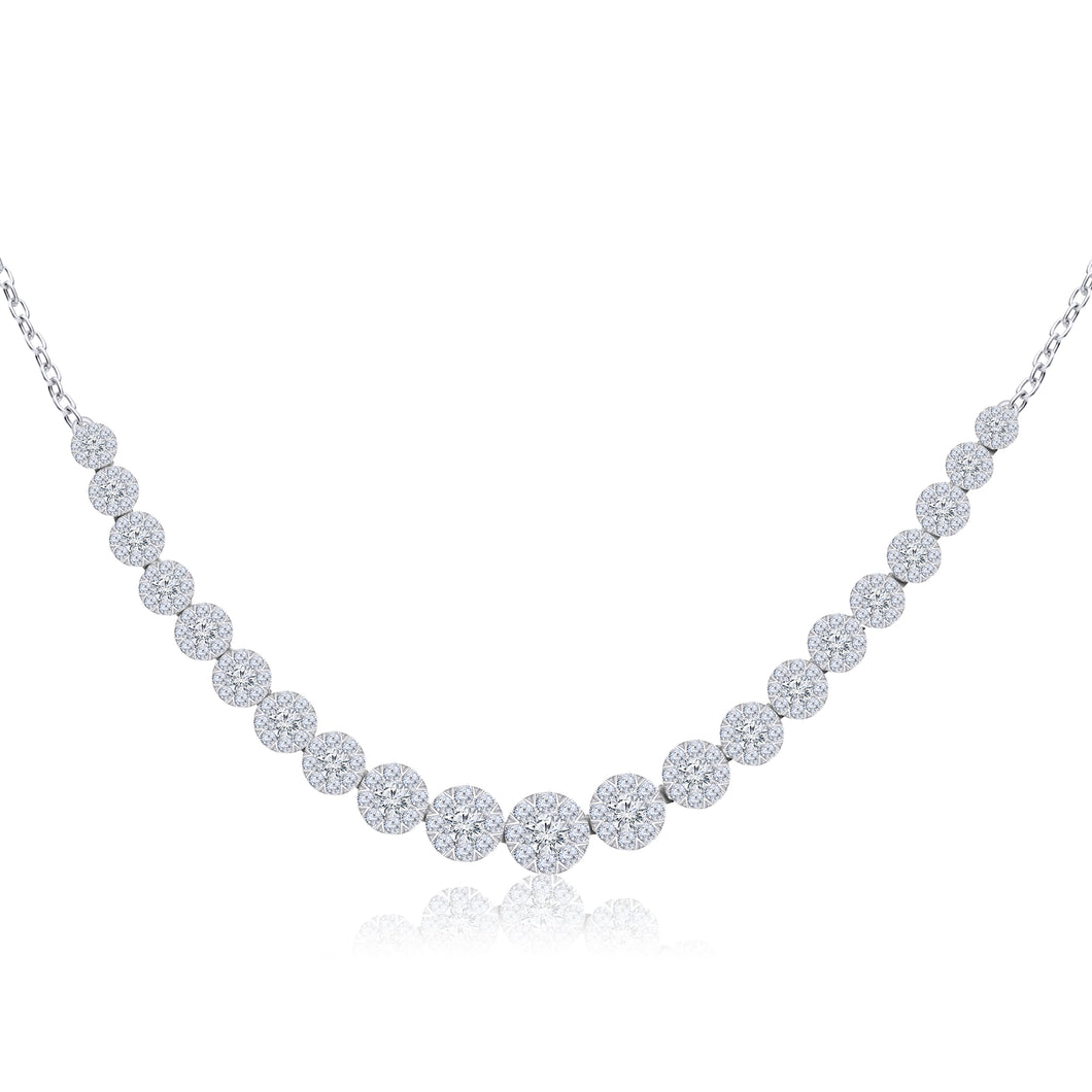 14K White Gold Diamond Graduated Necklace (3.00CT TW)