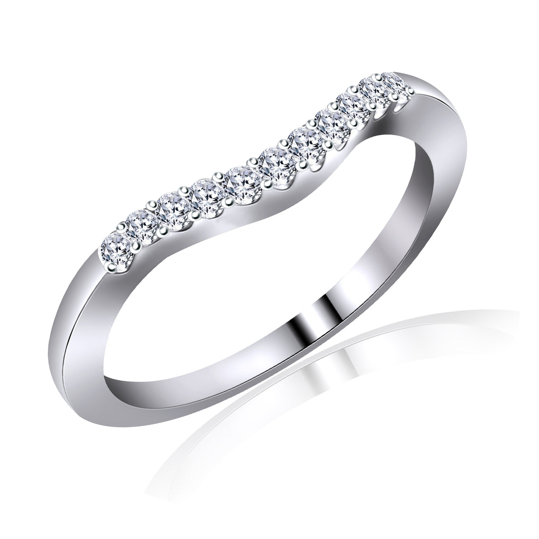 14K White Gold Curved Diamond Band (0.25 ct. tw.)