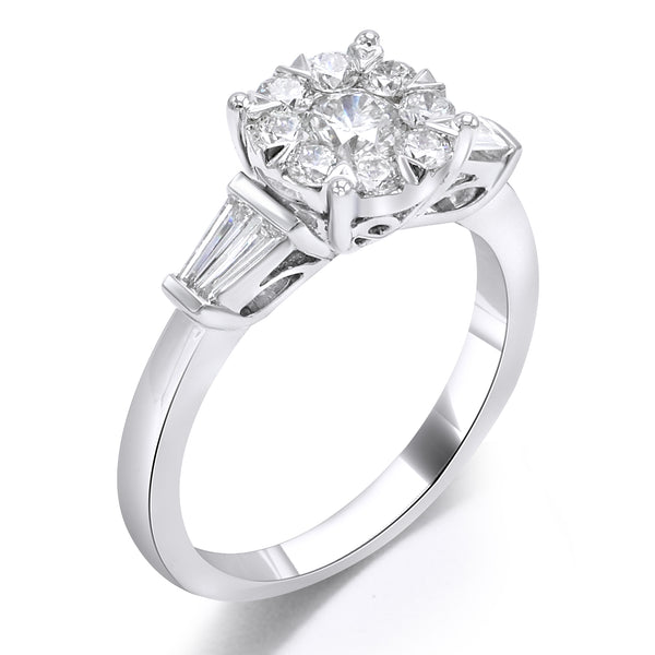 14K White Gold Diamond Cluster Ring (1.20 ct. tw.)