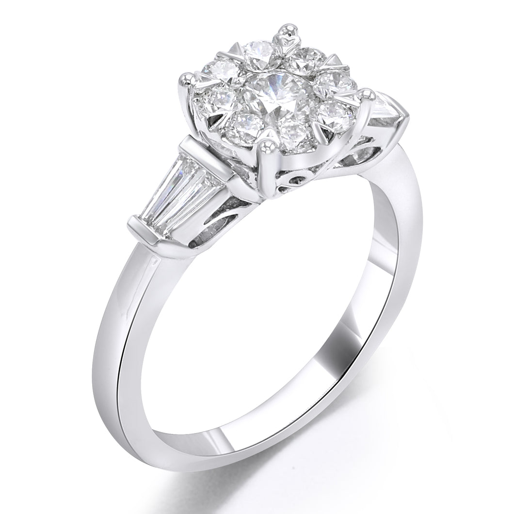 14K White Gold Diamond Cluster Ring (1.20 ct. tw.)