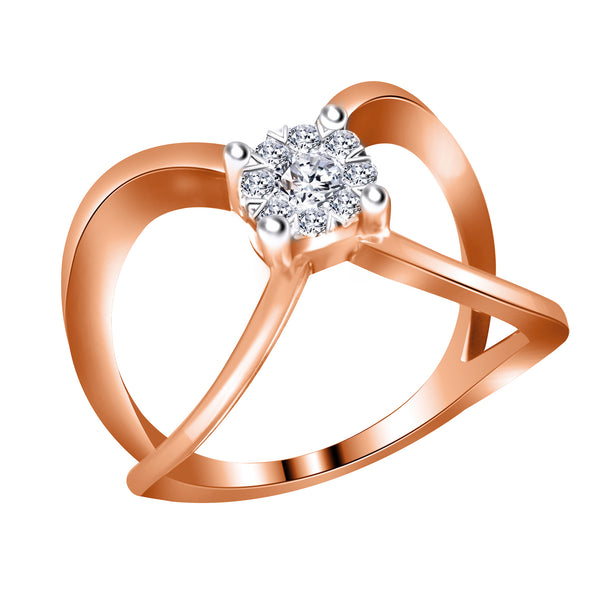 14KT Rose Gold Free Form  Diamond Ring (0.25 ct. tw.)