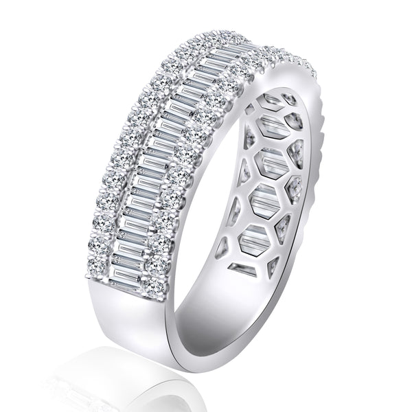 14K White Gold 1.35CTW Diamond Channel Band