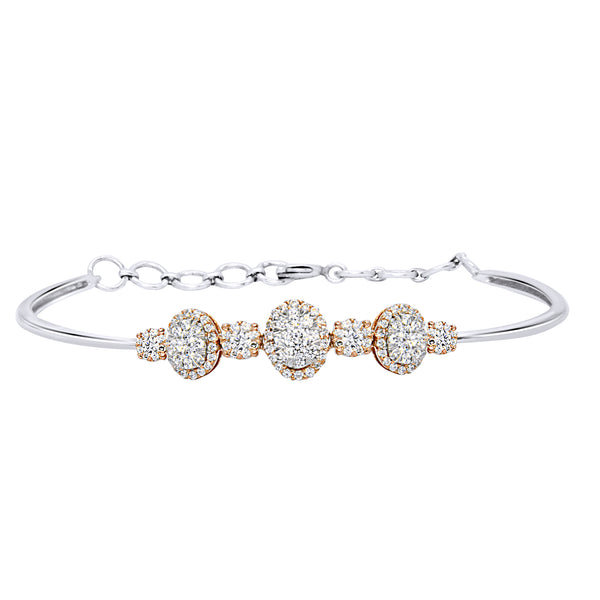 14KT White and Rose Gold Adjustable Diamond Bracelet (1.00 ct. tw.)