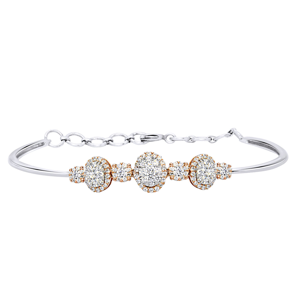 14KT White and Rose Gold Adjustable Diamond Bracelet (1.00 ct. tw.)