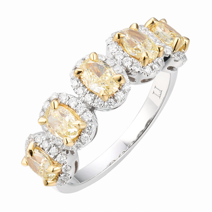 18K Yellow & White Gold 0.49CTW Yellow & White Diamond Ring