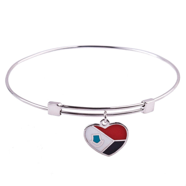 St. Maarten Flag Sterling Silver Charm Bangle
