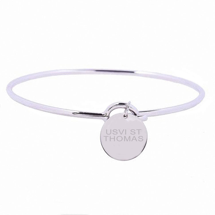 United States Virgin Islands Love Sterling Silver Charm Bangle