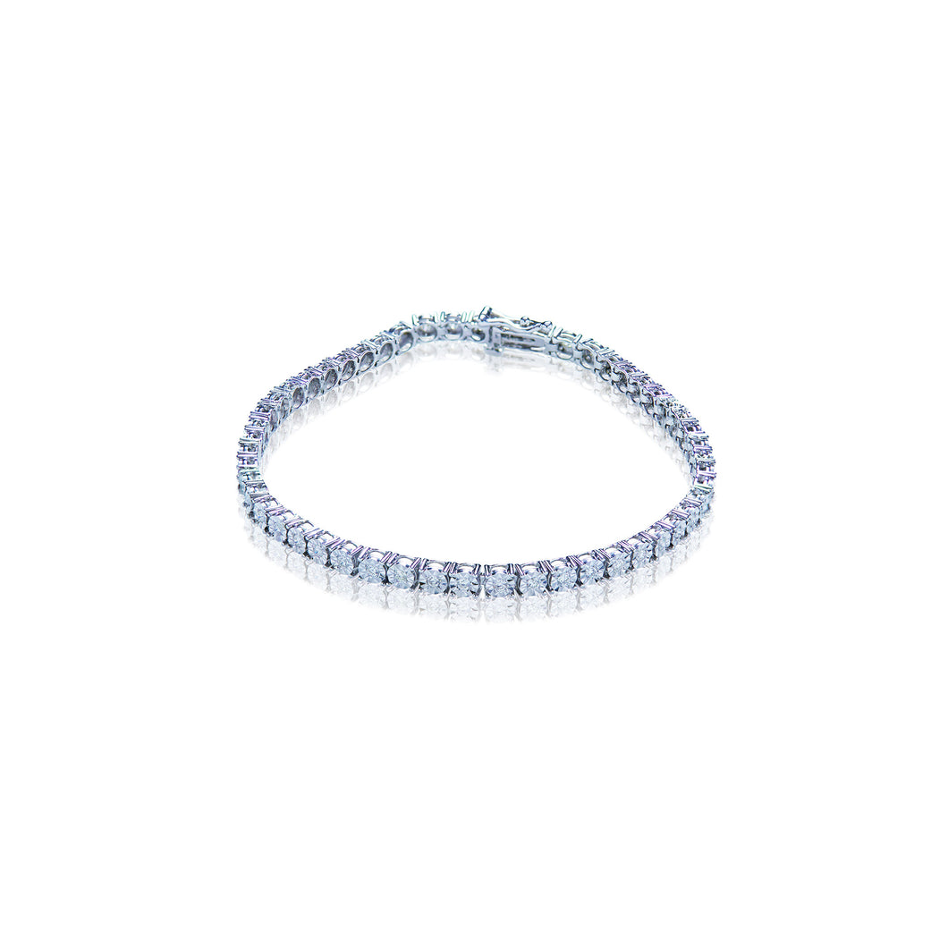 14K White Gold 1.00 CTW Diamond Tennis Bracelet
