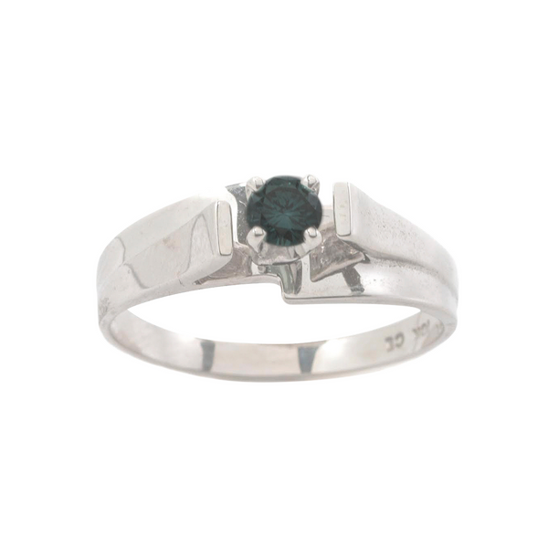 10K White Gold Black Color Diamond Ring