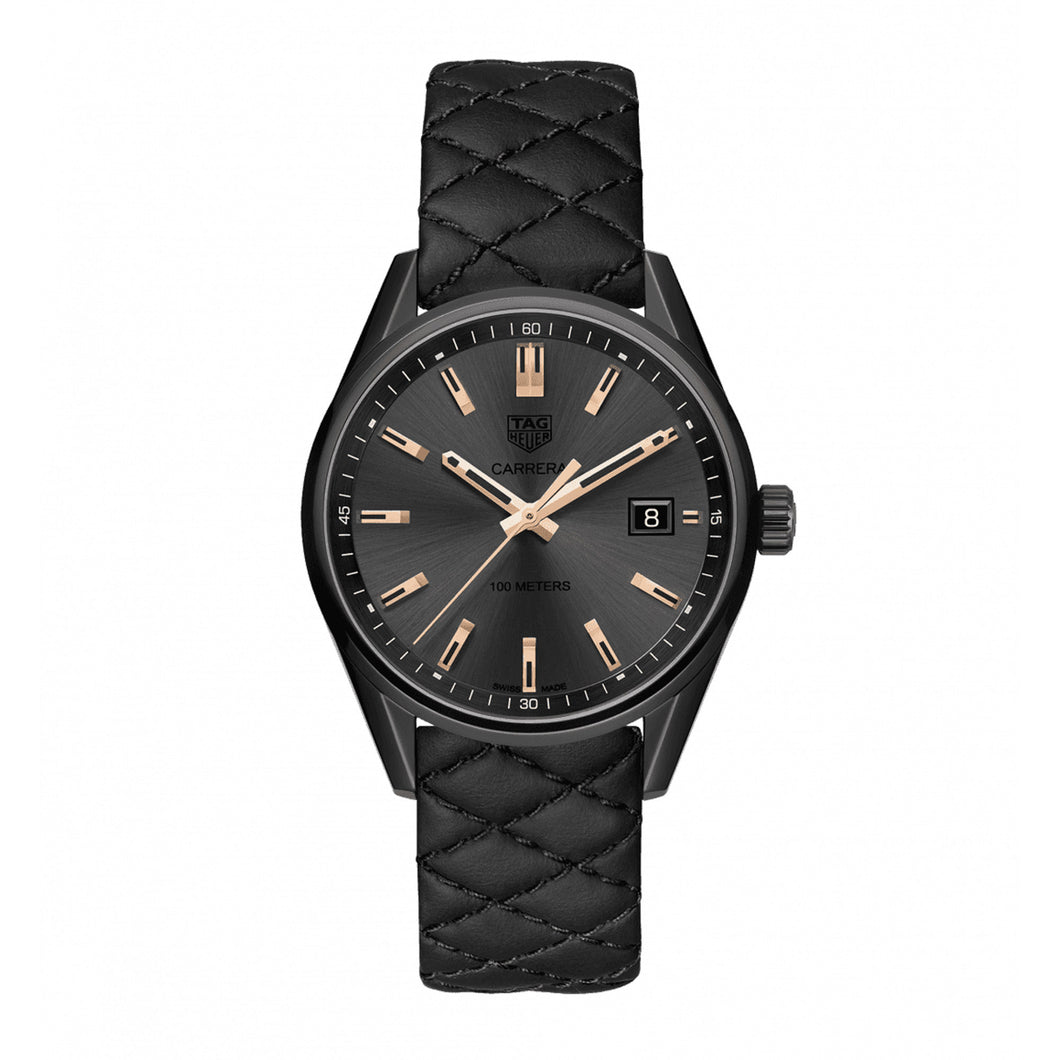 TAG Heuer Carrera Quartz Black Leather Watch