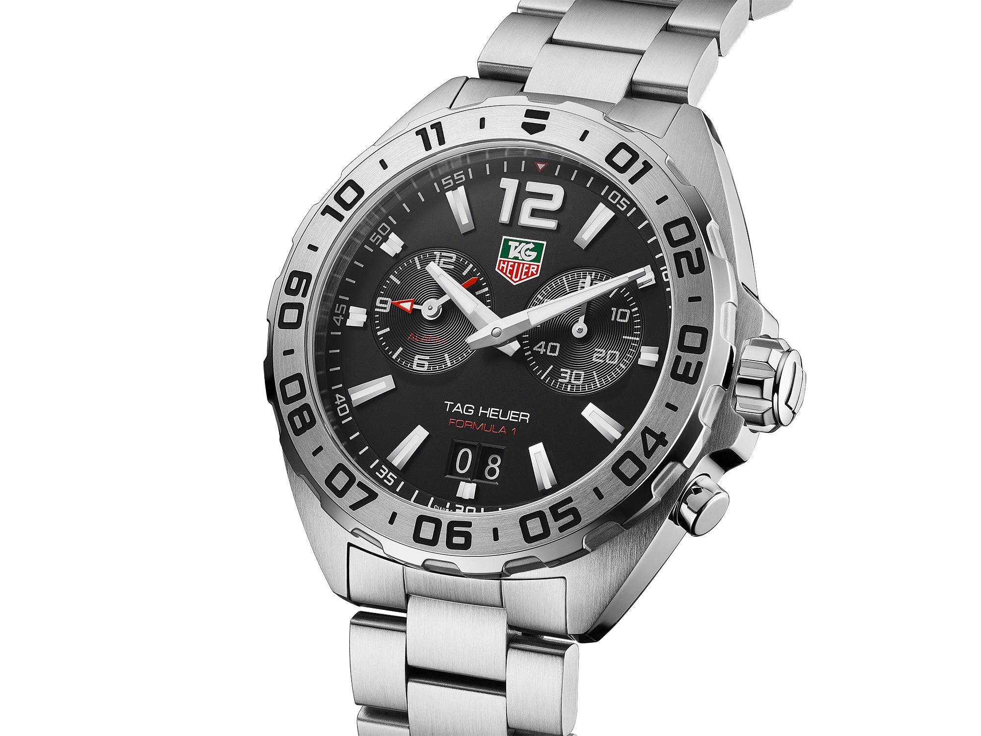 TAG Heuer Formula 1 Quartz Mens Black Steel Alarm Watch – Little