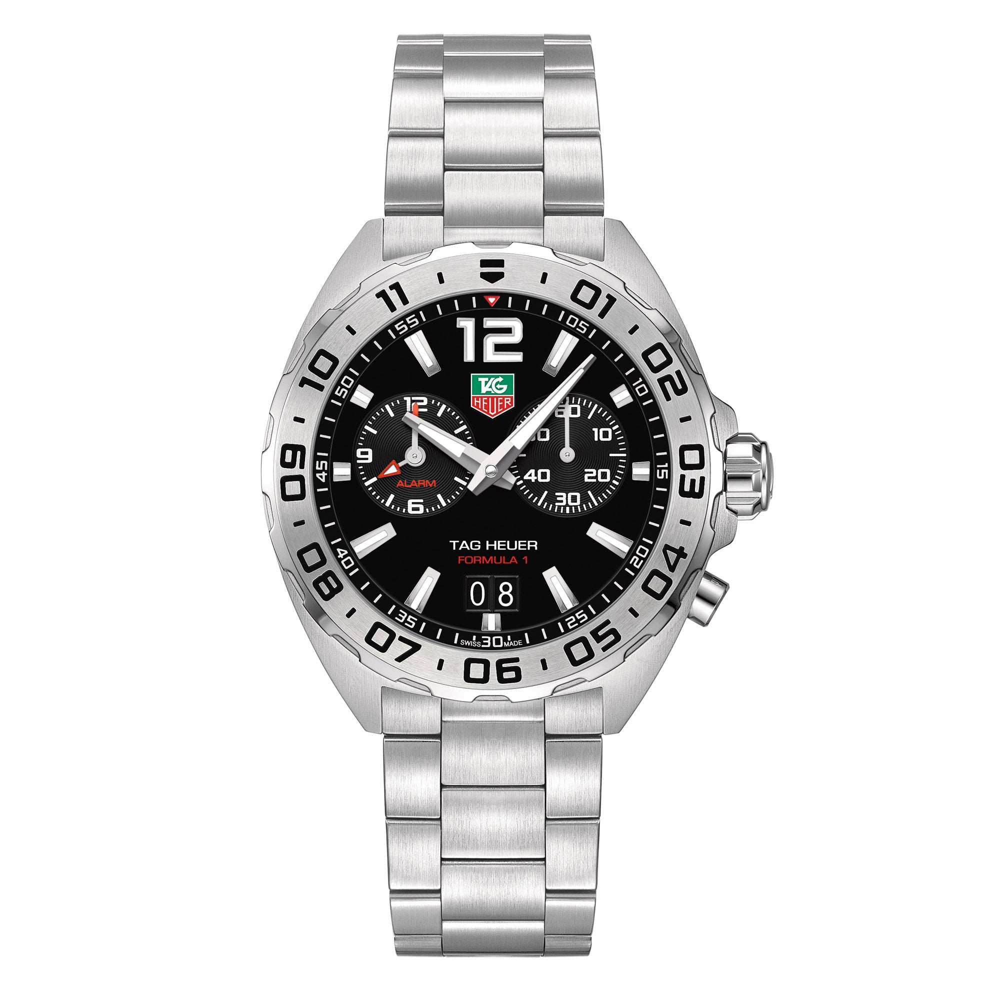 TAG HEUER Formula 1 200m クォーツ TAG Heuer Formula 1 Quartz Mens Black Steel Alarm Watch – Little