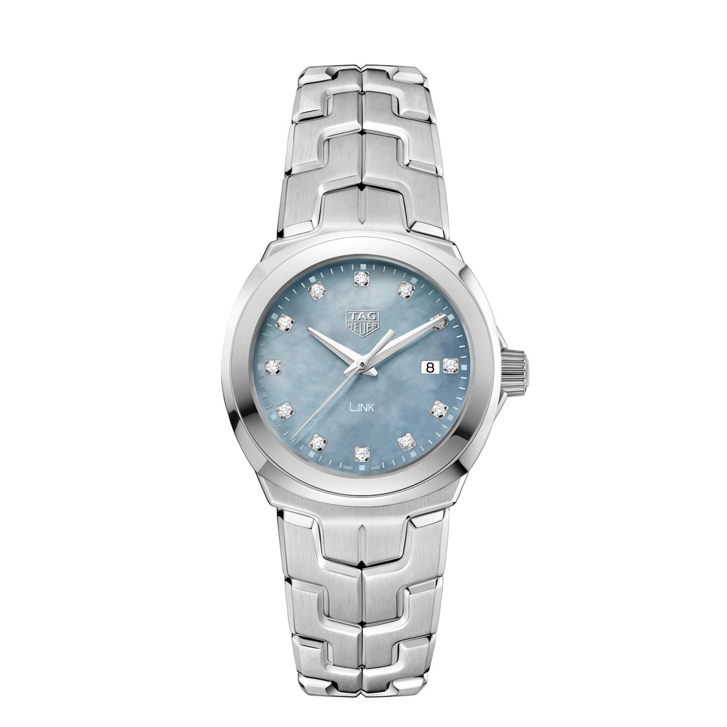 TAG Heuer Link Quartz Ladies Grey Blue Steel Watch