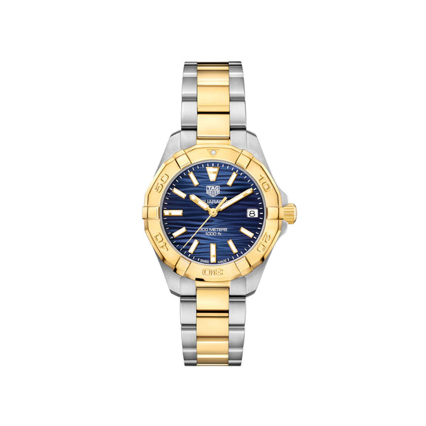 TAG Heuer Aquaracer  Quartz Ladies Blue Steel & Yellow Gold Coating Watch