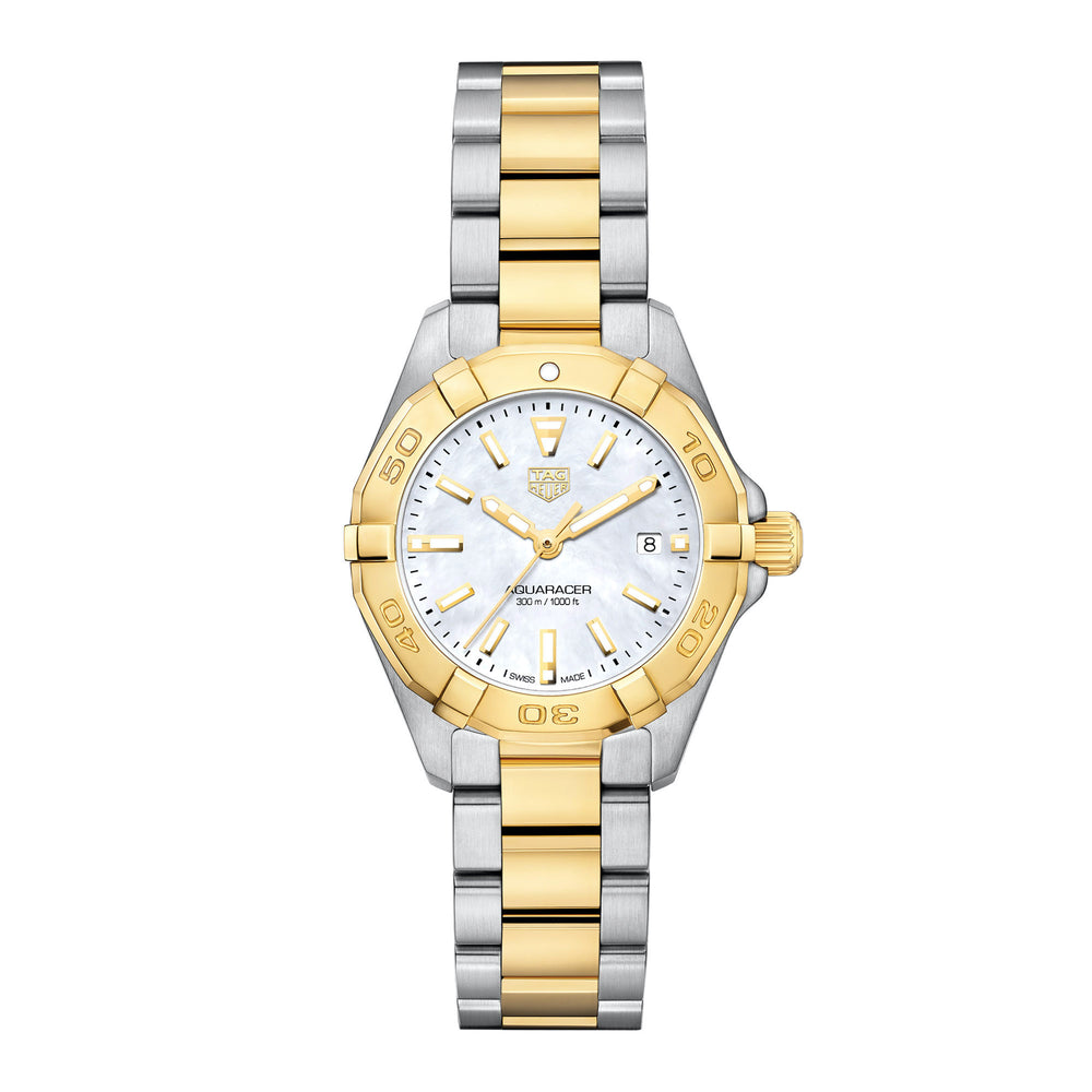 TAG Heuer Aquaracer Quartz Ladies Mother of Pearl Steel Yellow
