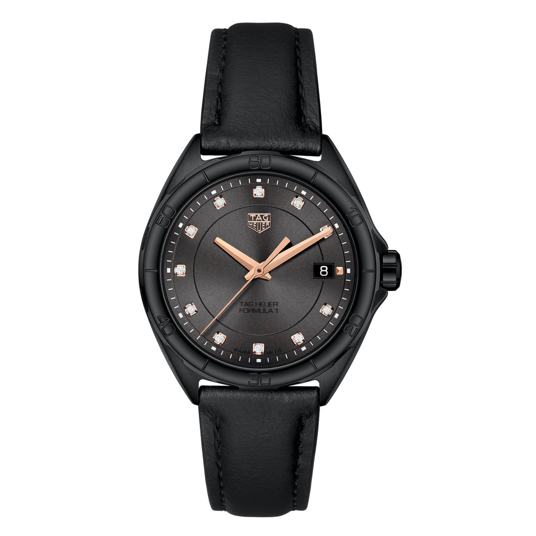 TAG Heuer Formula 1 Quartz Ladies Black Leather Watch