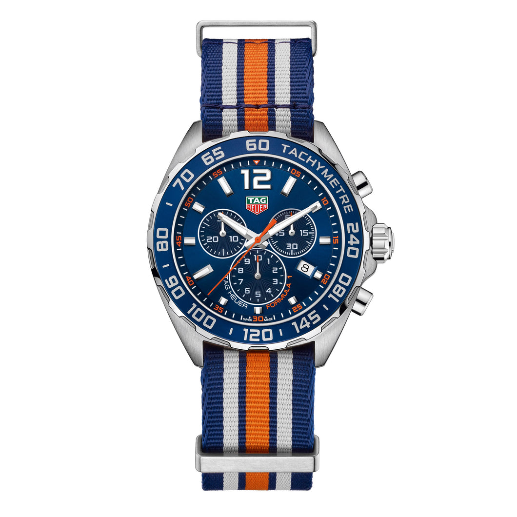 TAG Heuer Formula 1 Quartz Mens Blue NATO Chronograph