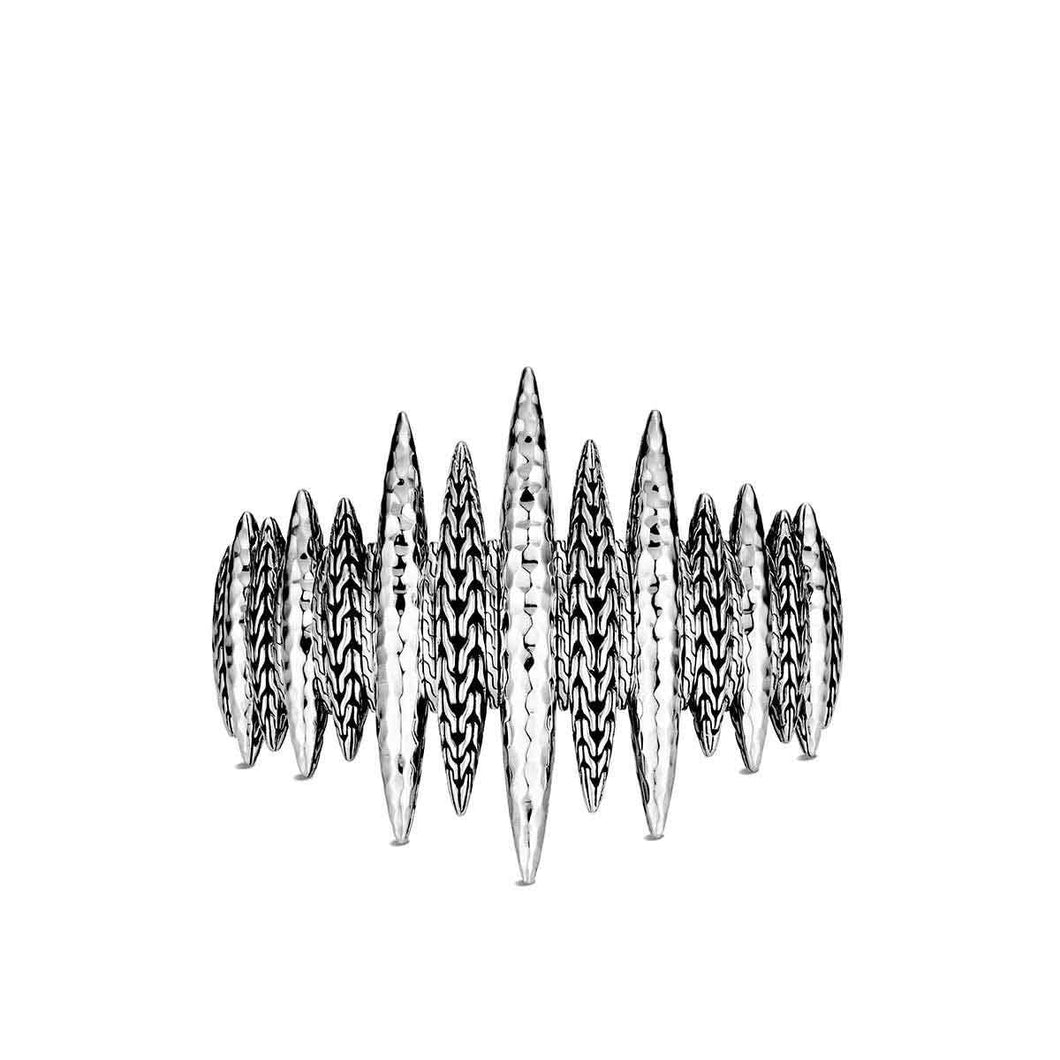 Classic Chain Spear Hammered Flex Cuff