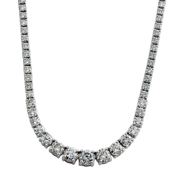 15.25 ctw. 14K Gold Diamond Riviera Tennis Necklace 17.5"